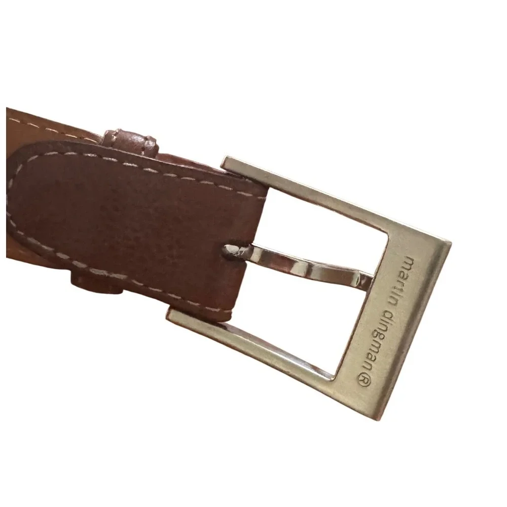 Martin Dingman Mens Brown Scotch Grain Leather Belt‎ Handcrafted USA Size 40 EUC